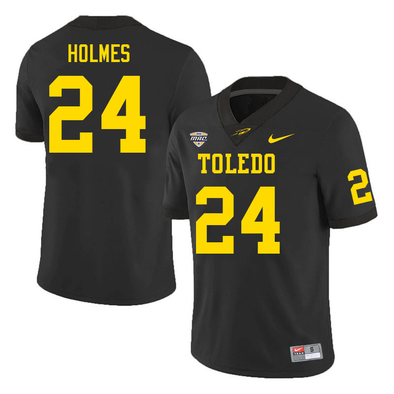 Toledo Rockets #24 Kaden Holmes College Football Jerseys Stitched Sale-Black